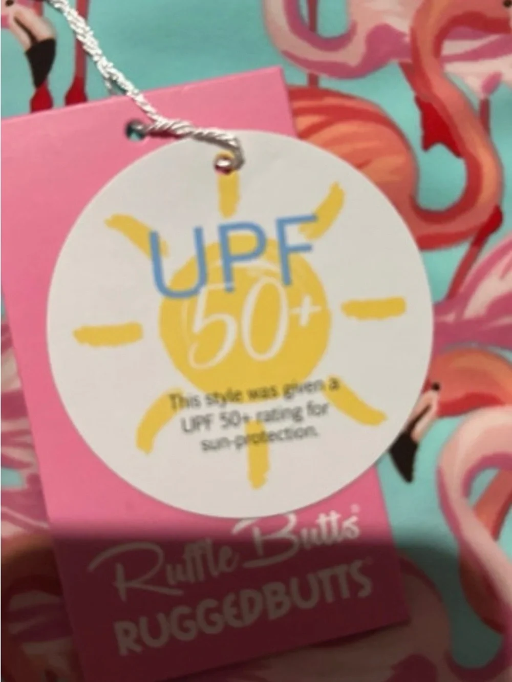 Ruffle Butts fab flamingo Bathing suit size 5
